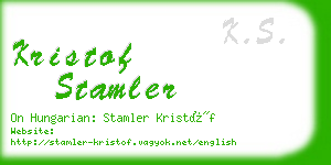 kristof stamler business card